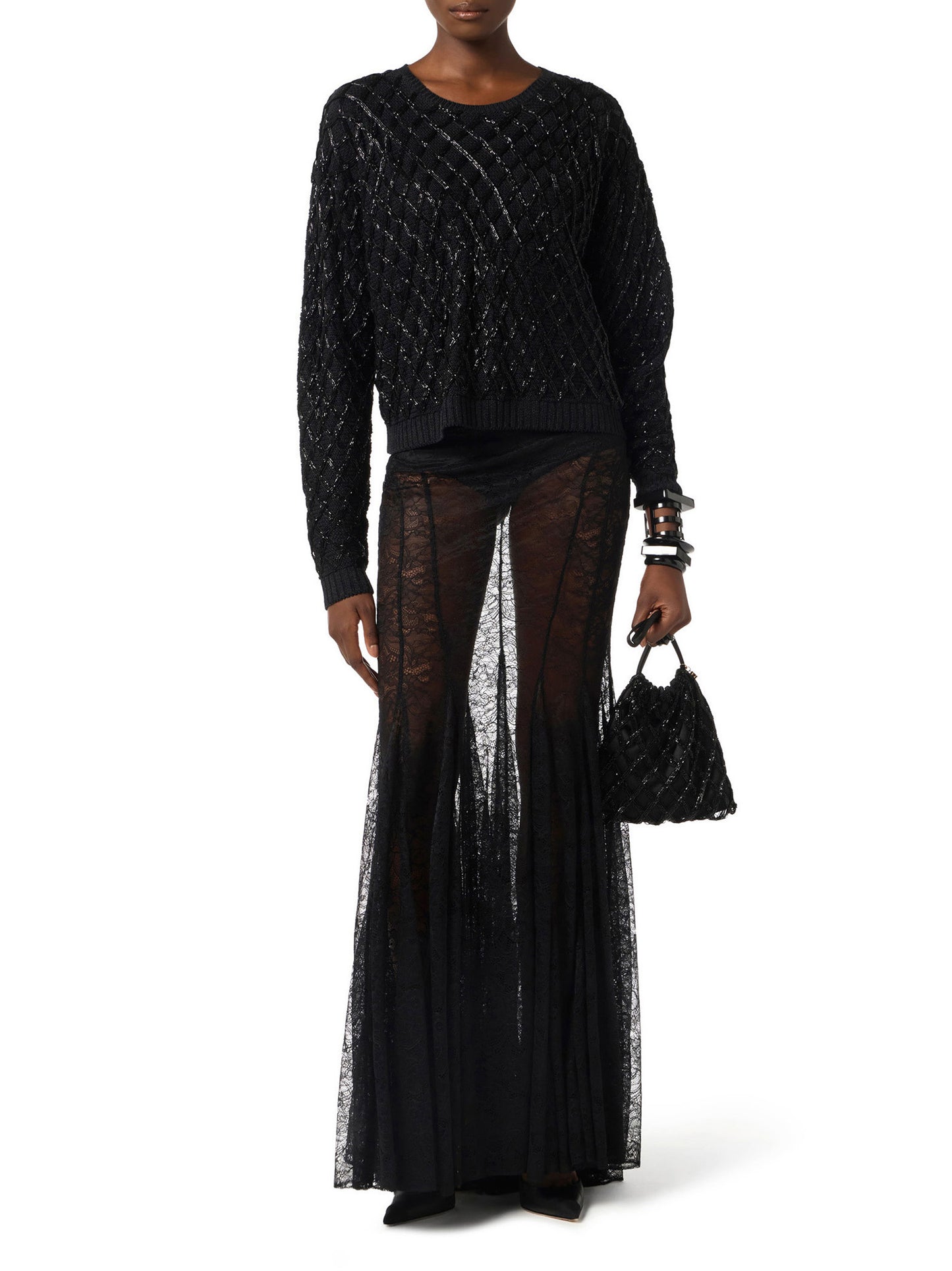 Skirt in floral lace