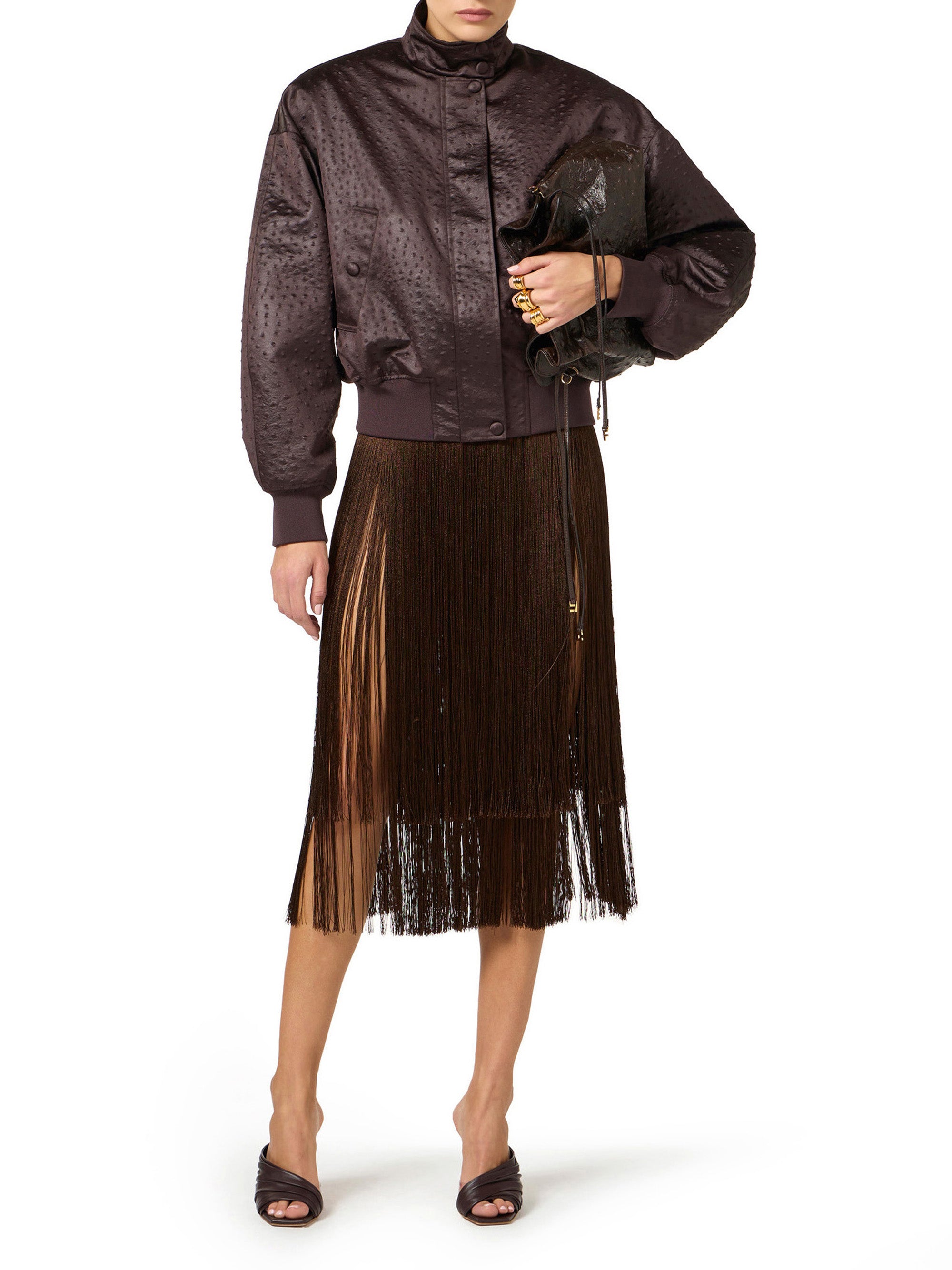 Skirt with fringes