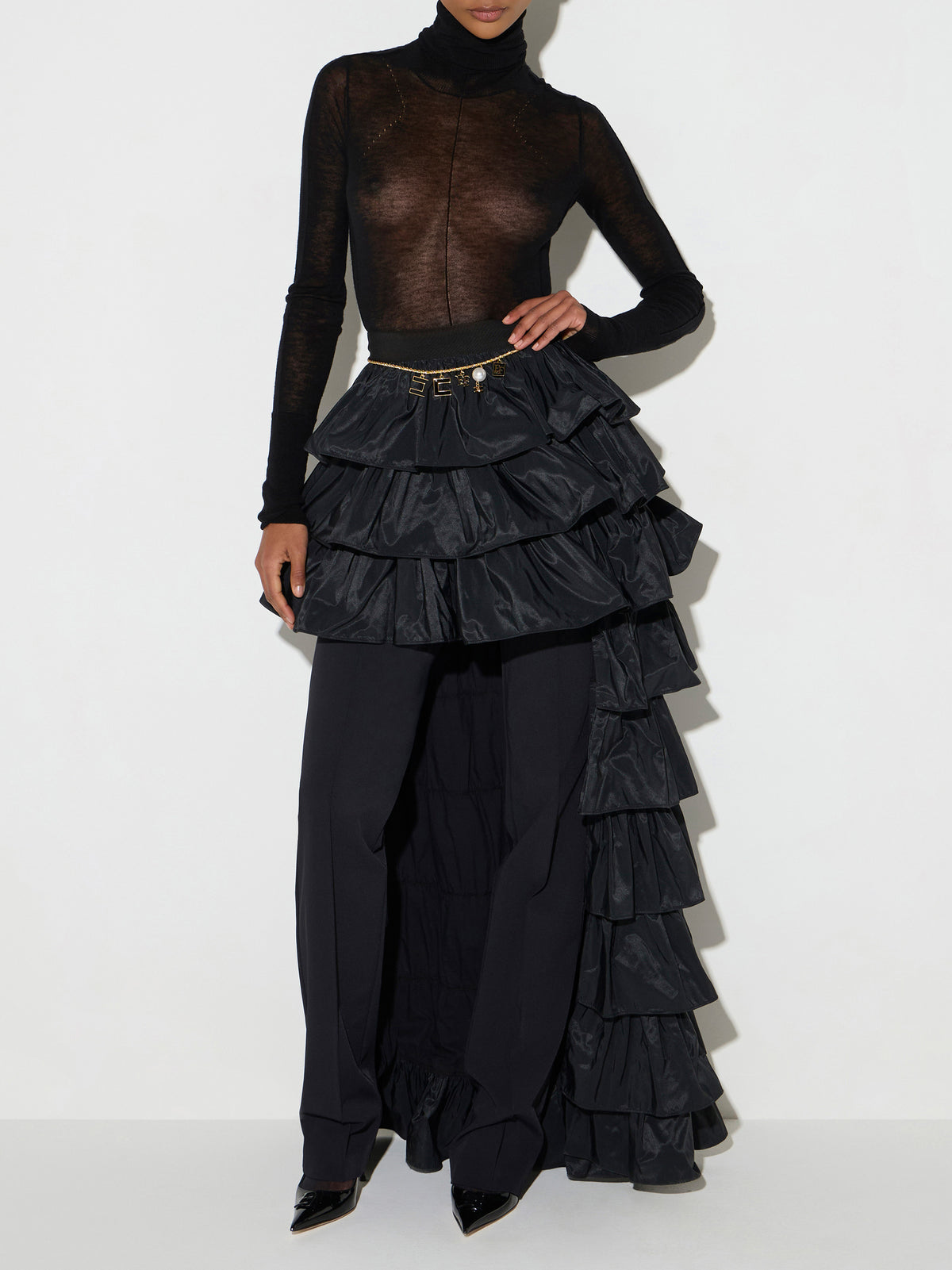 Skirt in taffeta voile fabric