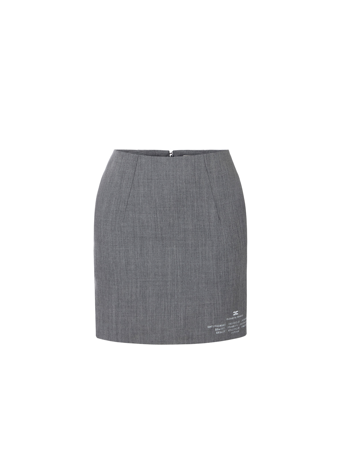 Wool miniskirt with logo print