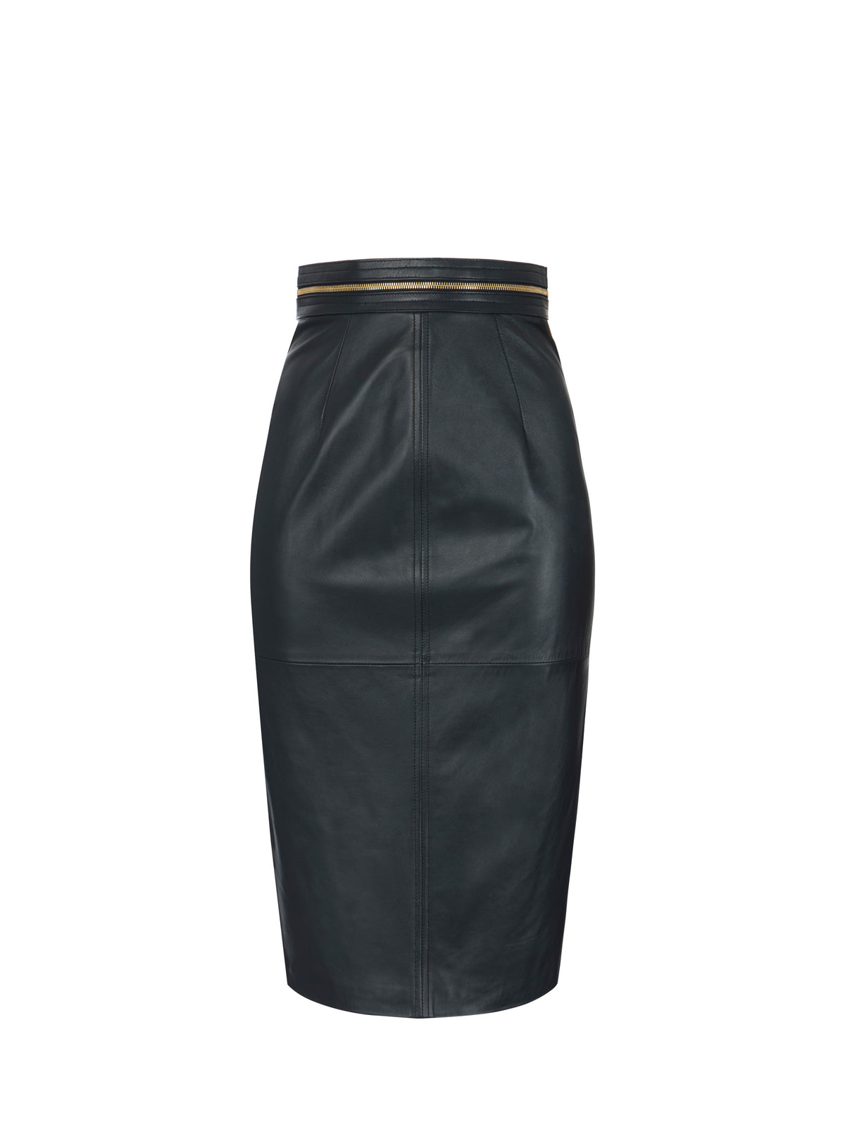 Leather skirt with zip