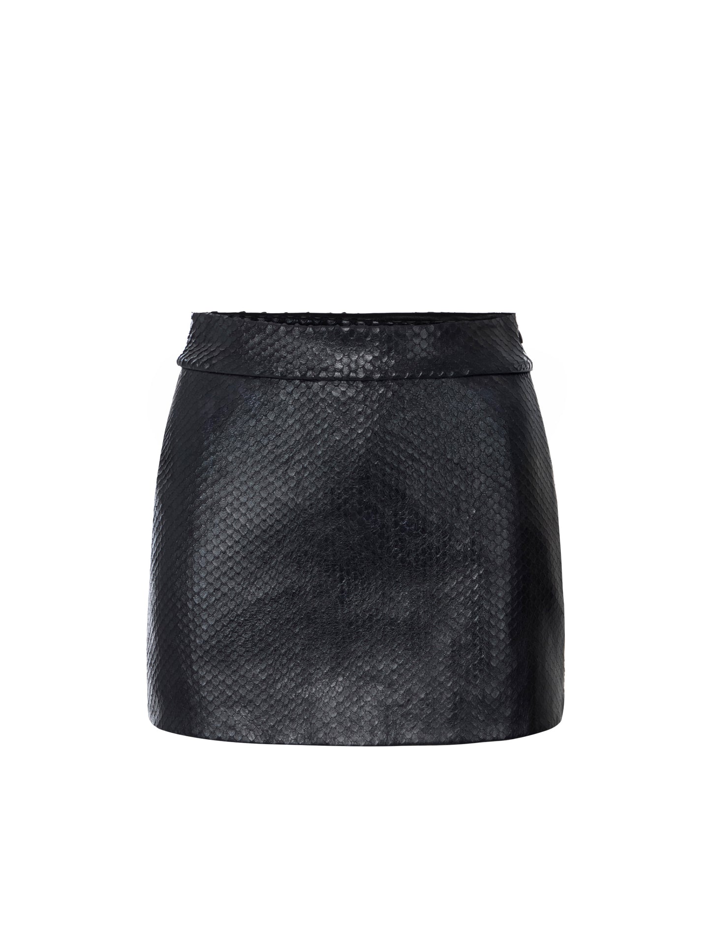 Miniskirt with fish scale pattern