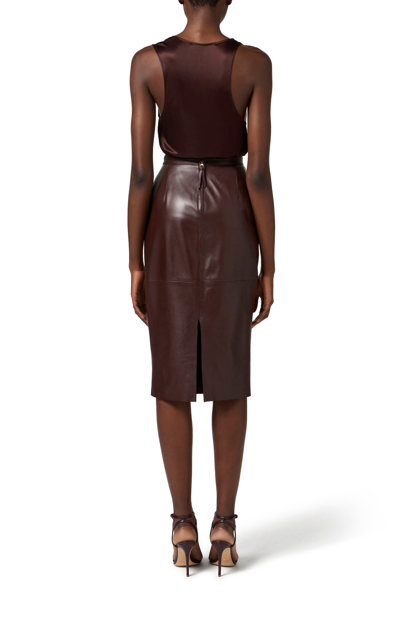 Leather longuette skirt