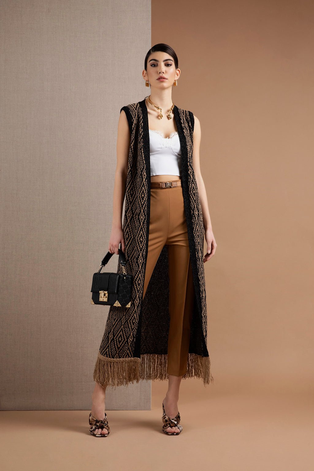 Elisabetta Franchi Long Knitted Vest | LAST PIECE: 40