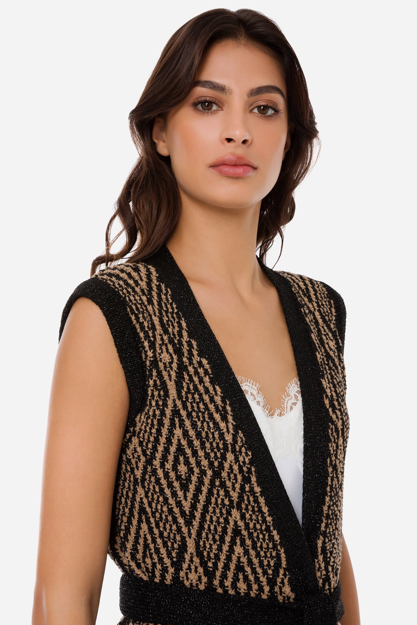 Elisabetta Franchi Long Knitted Vest