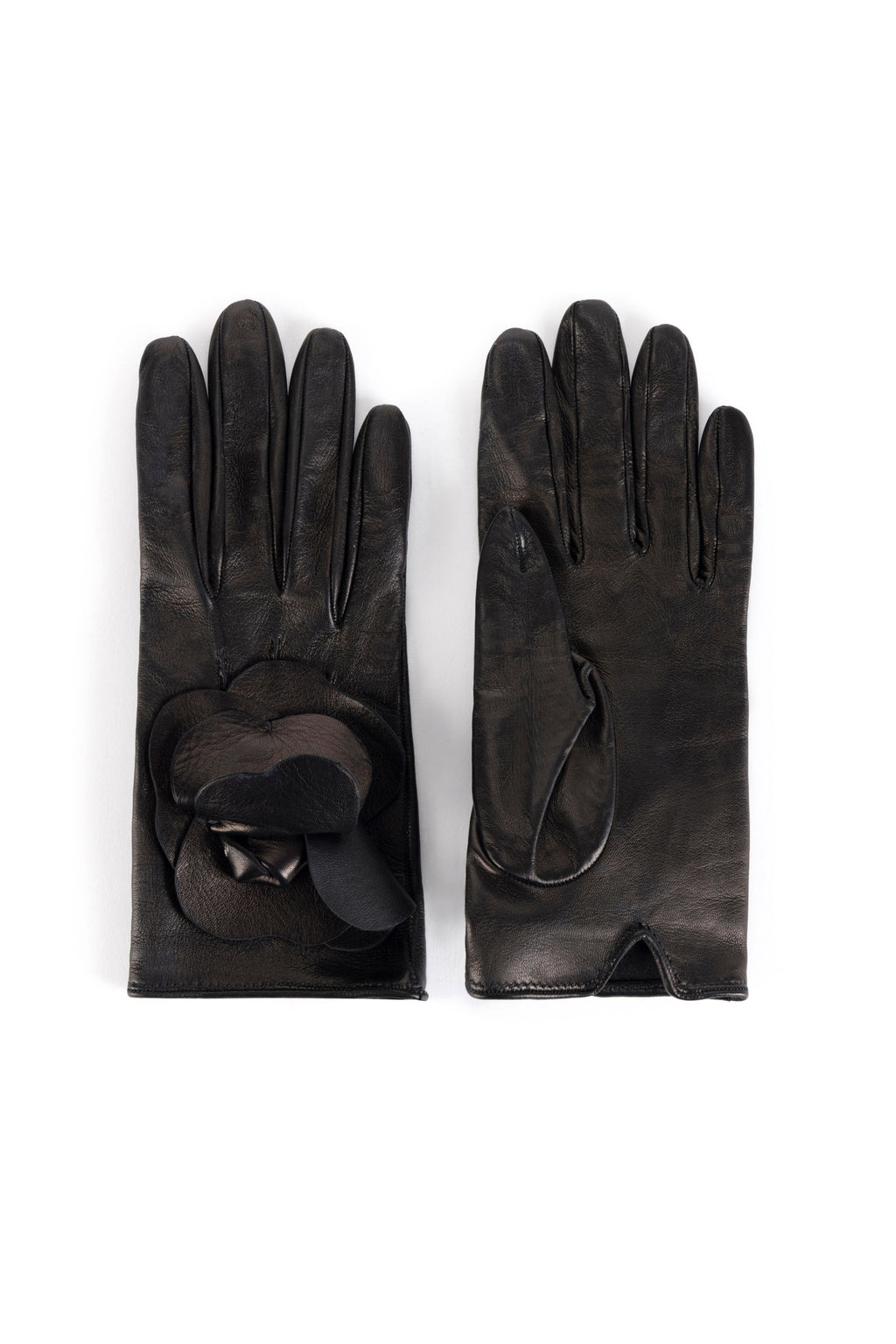 Leather gloves with flower | LAST PIECE: 7