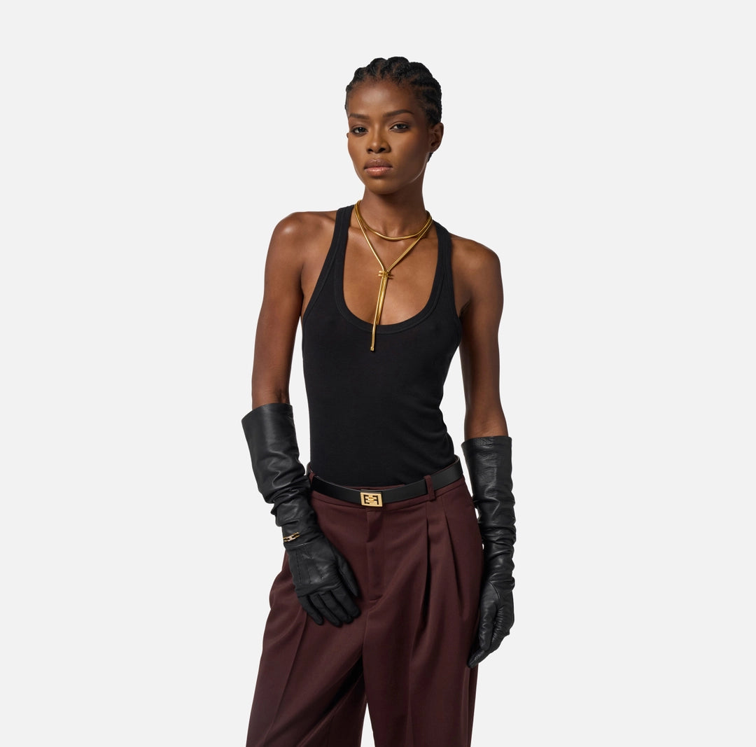 Gloves in nappa leather with jewel detail