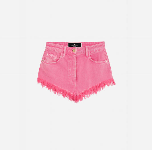 Garment-dyed cotton shorts
