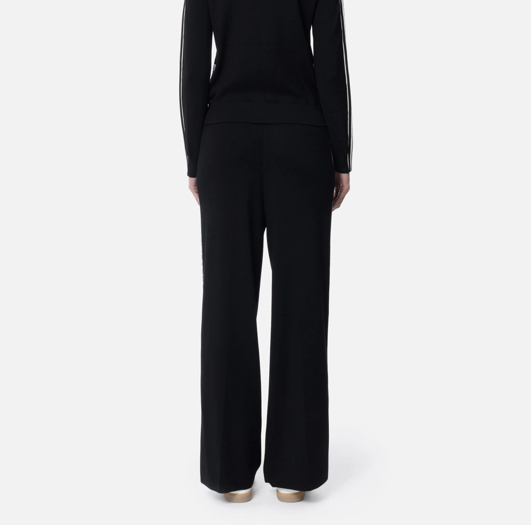 Viscose trousers with contrasting bands