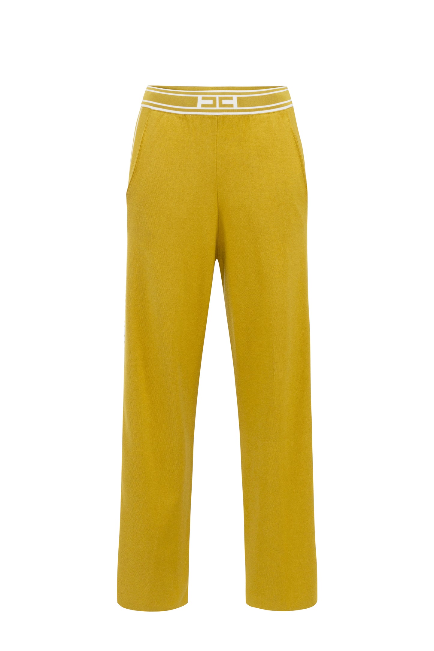 Viscose trousers with contrasting bands