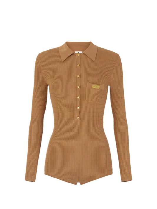 Micro-cable knit jumpsuit