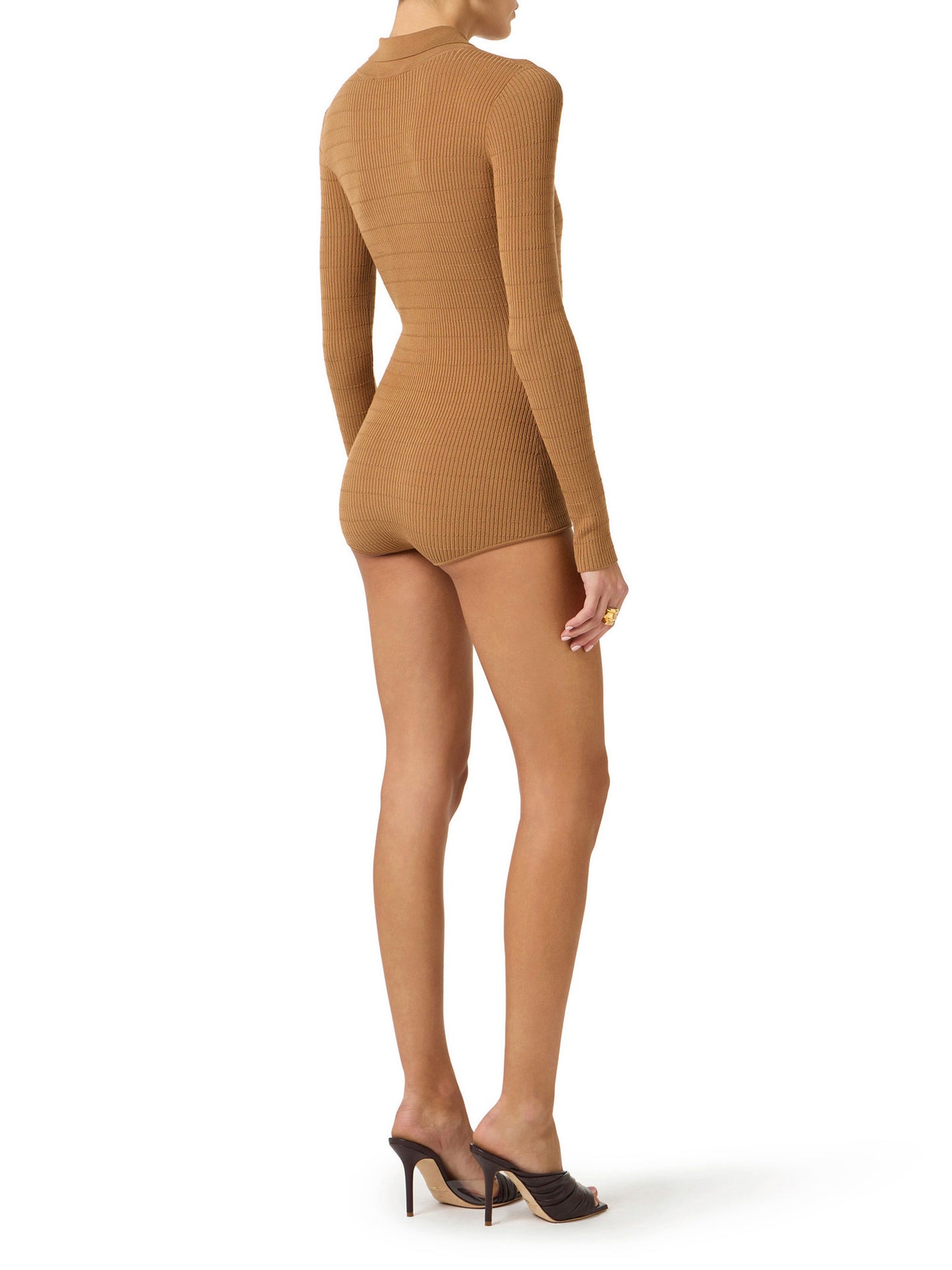 Micro-cable knit jumpsuit