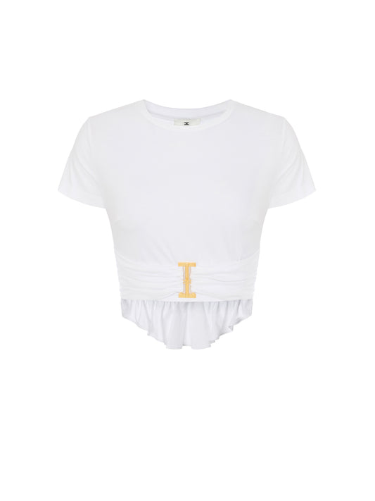 Jersey T-shirt with jewel detail