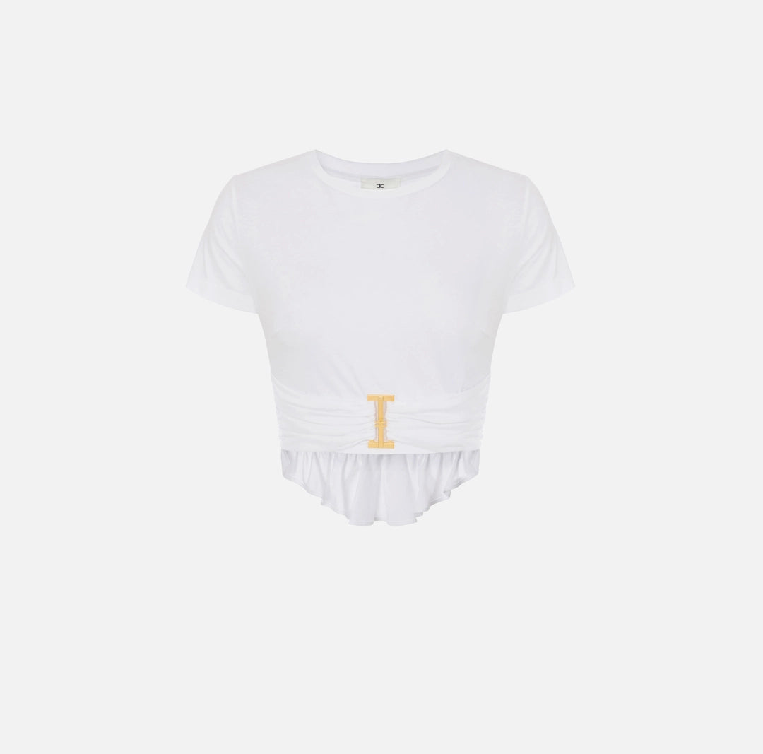 Jersey T-shirt with jewel detail