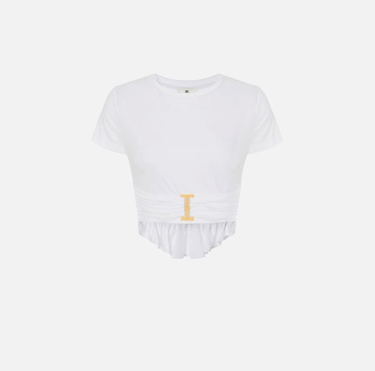 Jersey T-shirt with jewel detail