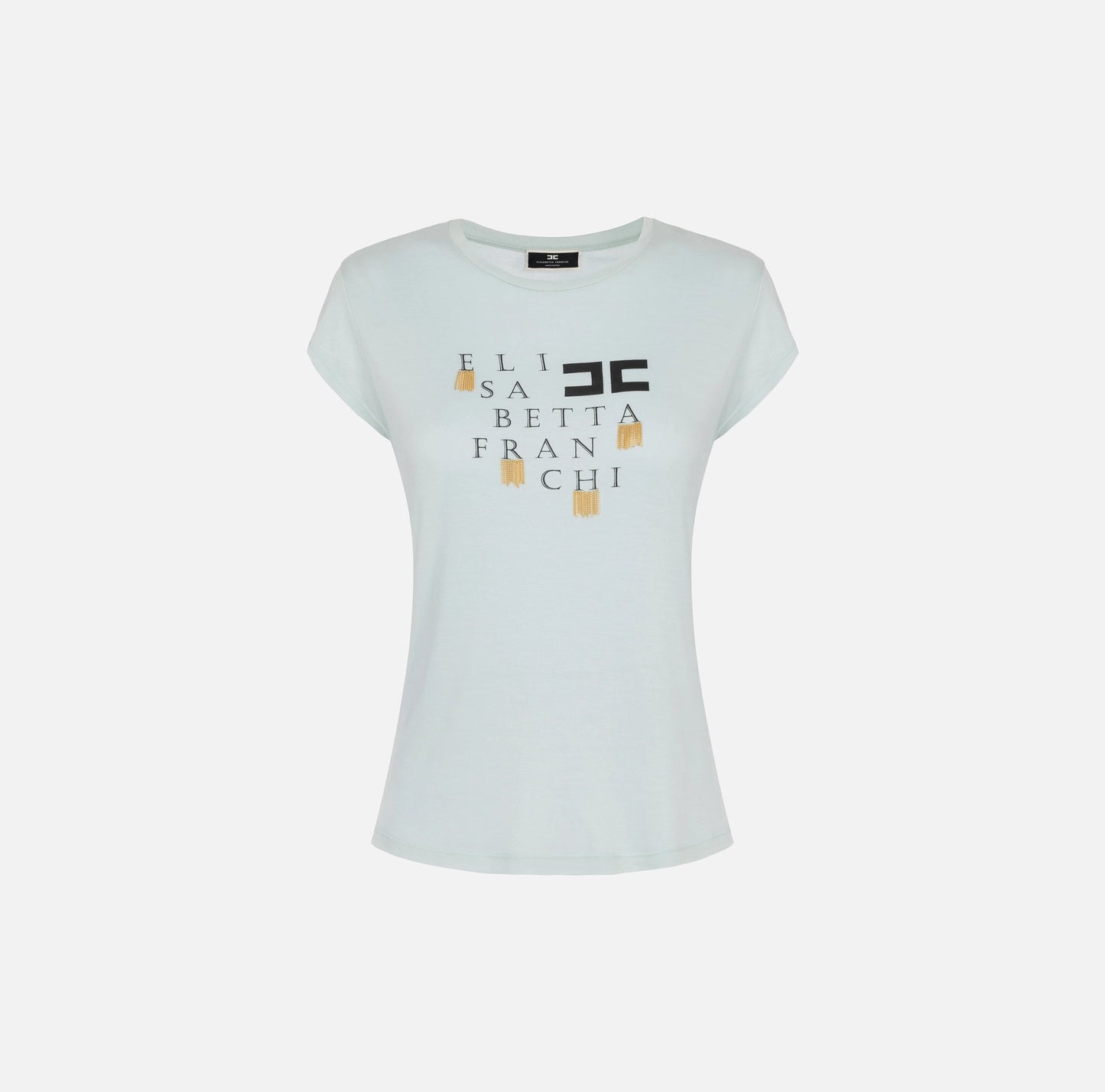 Jersey t-shirt with logo and fringes