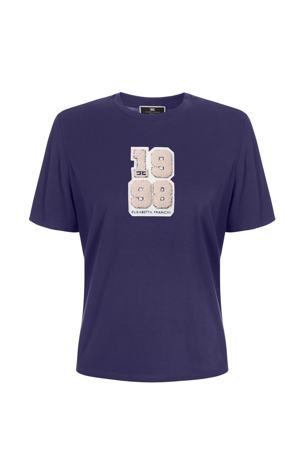 T-shirt with college-style logo patch | LAST PIECE: 46