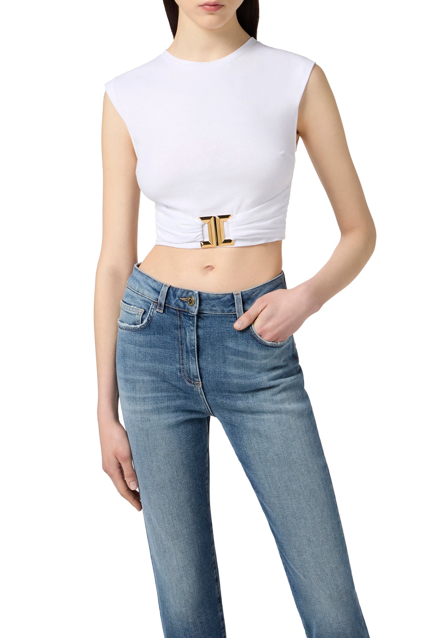 Cotton jersey T-shirt with jewel logo