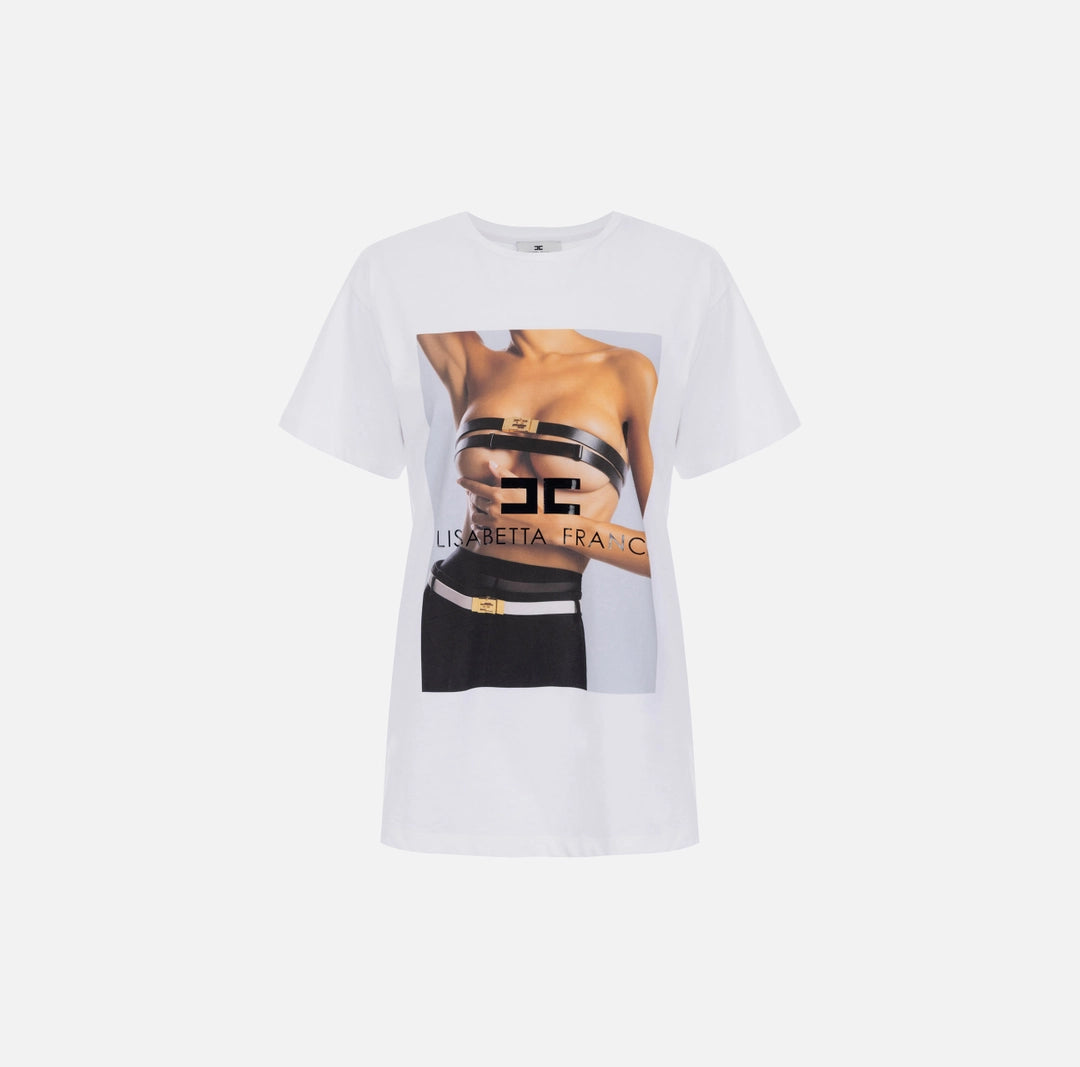 Cotton jersey T-shirt with photographic print