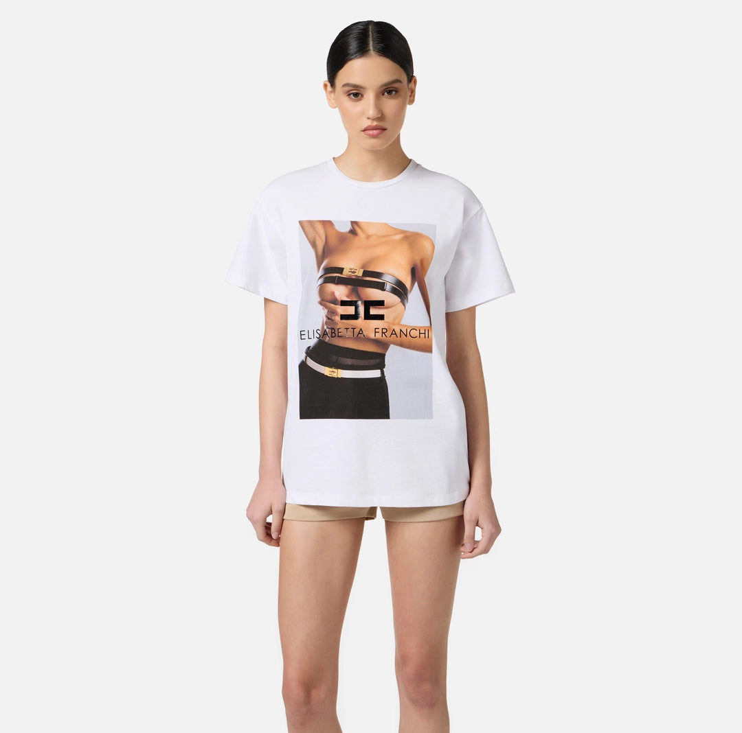 Cotton jersey T-shirt with photographic print
