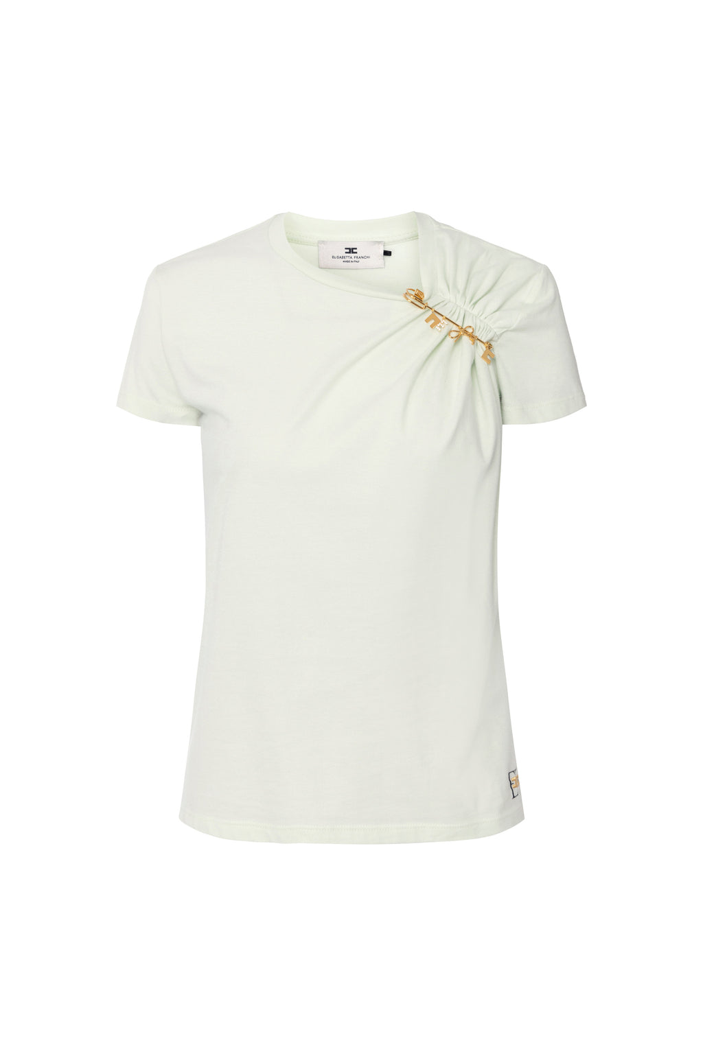 Jersey T-shirt with jewelled brooch | LAST PIECE: 40
