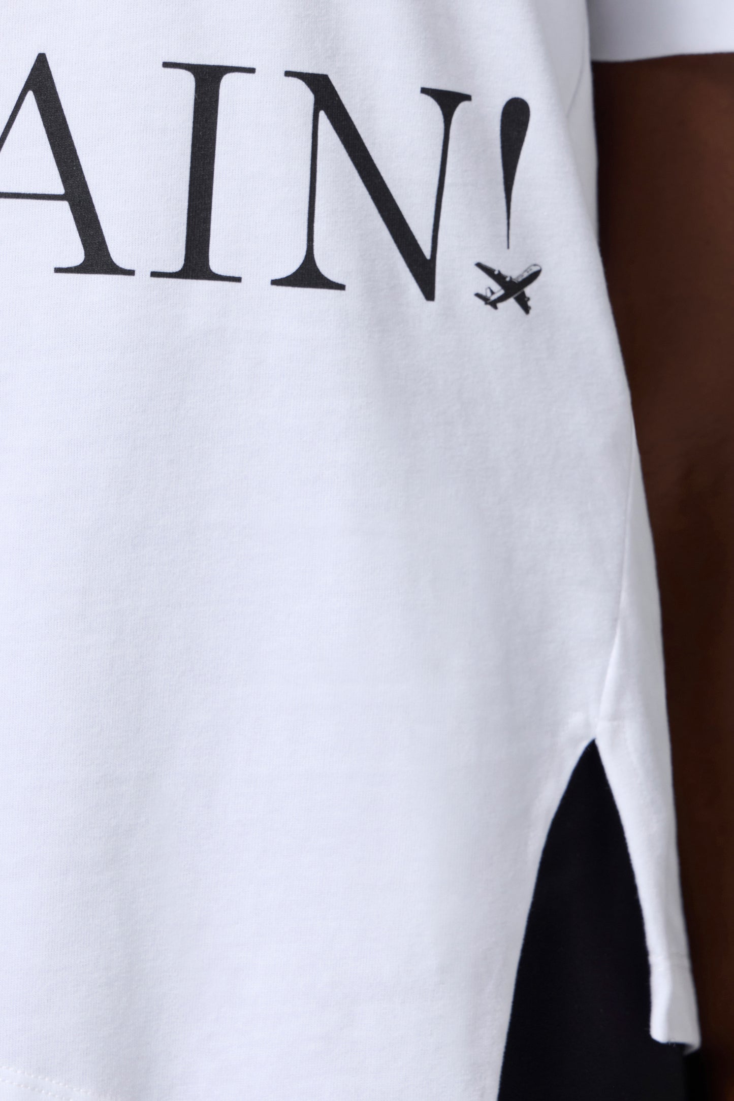 Asymmetric jersey T-shirt with lettering