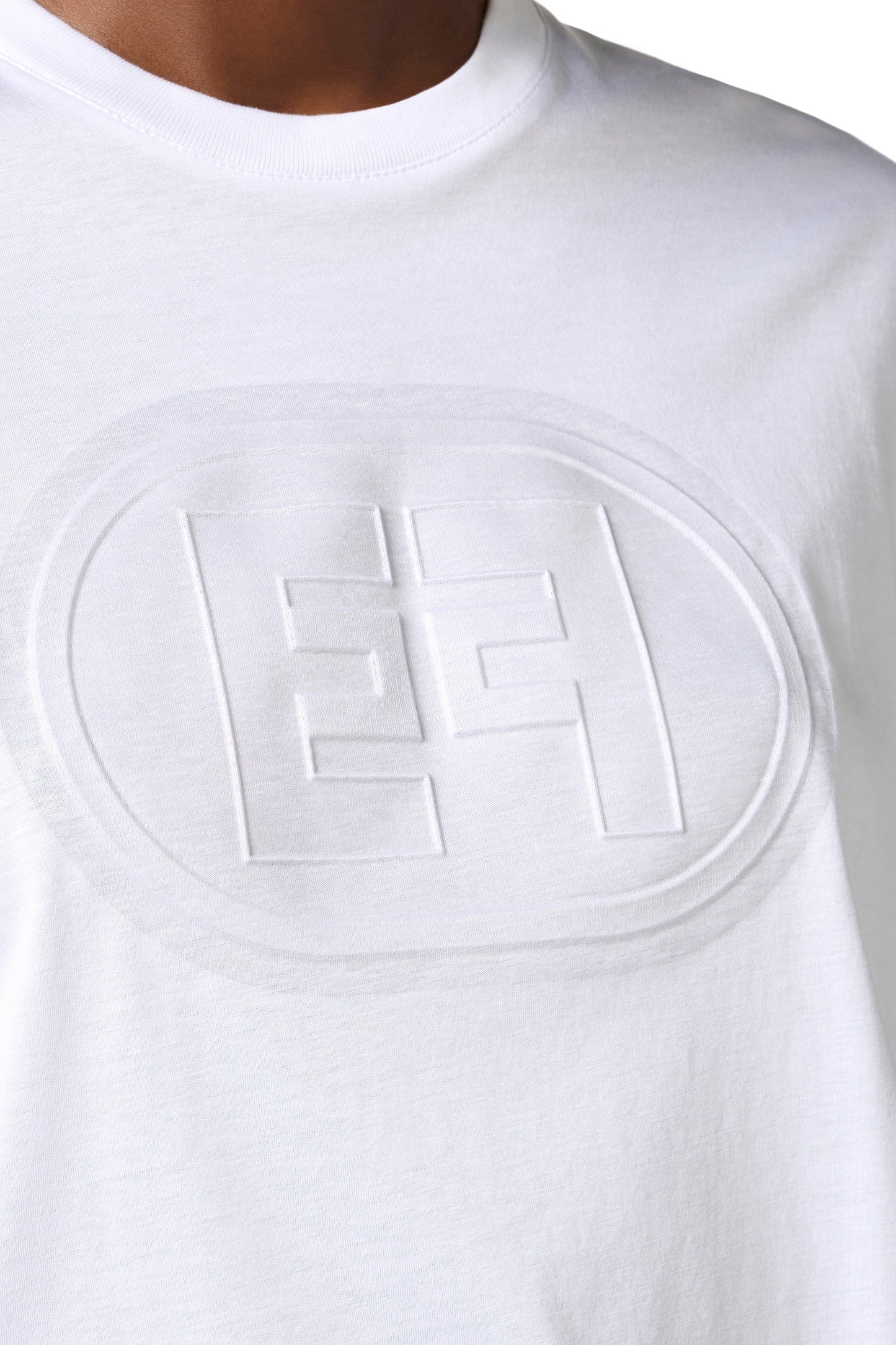 Jersey T-shirt with embossed logo