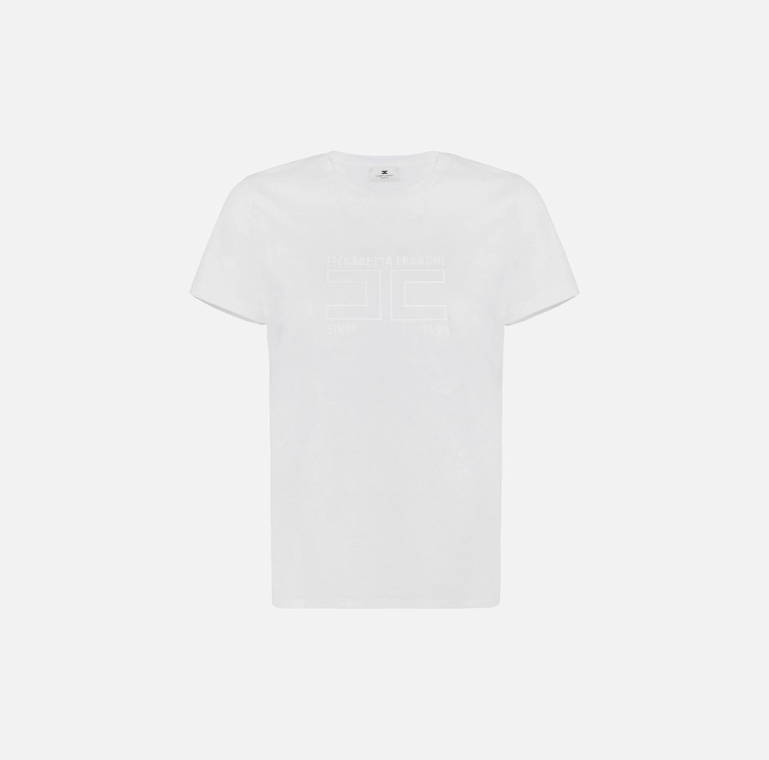 Jersey T-shirt with embroidered logo