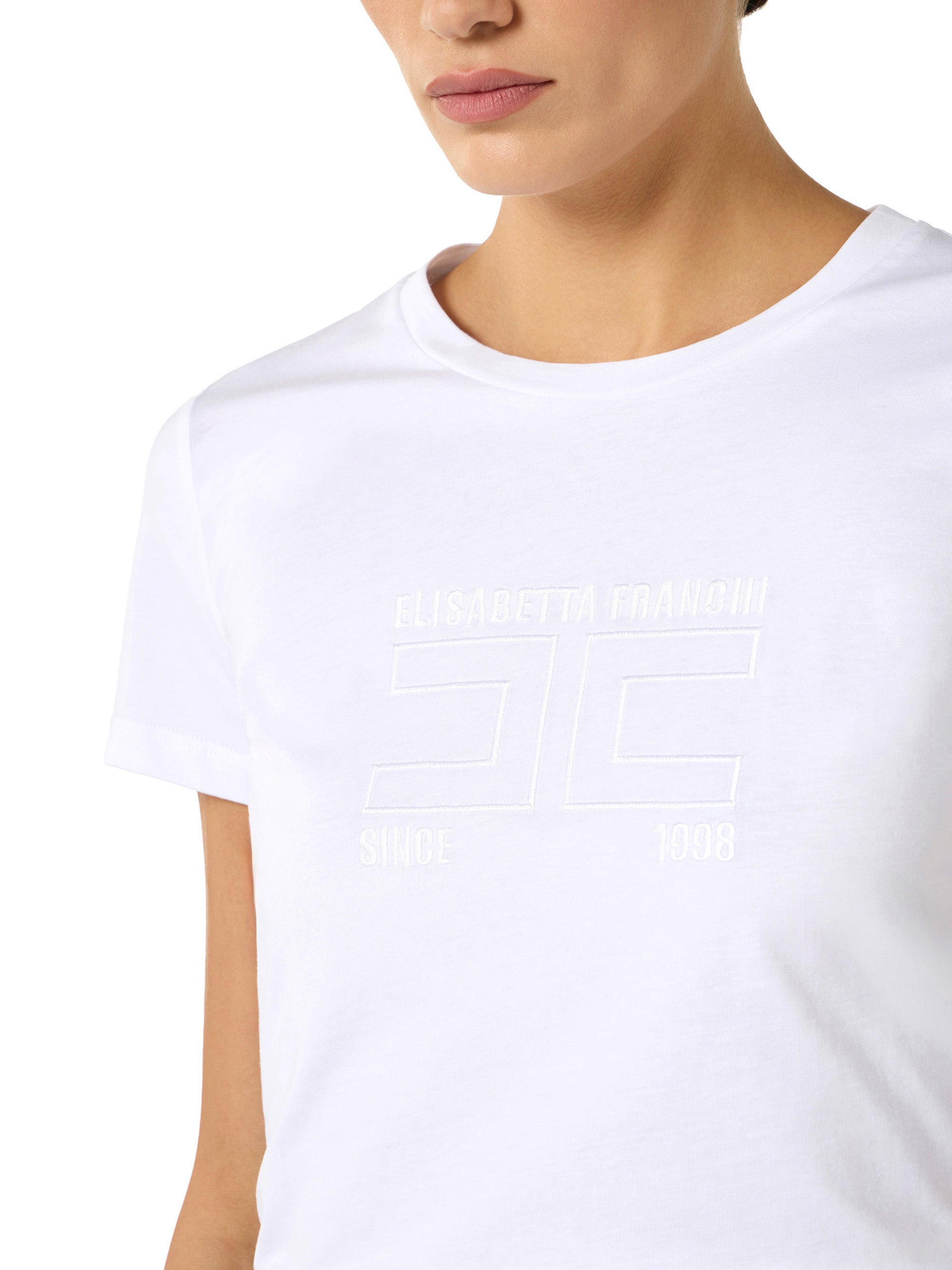 Jersey T-shirt with embroidered logo