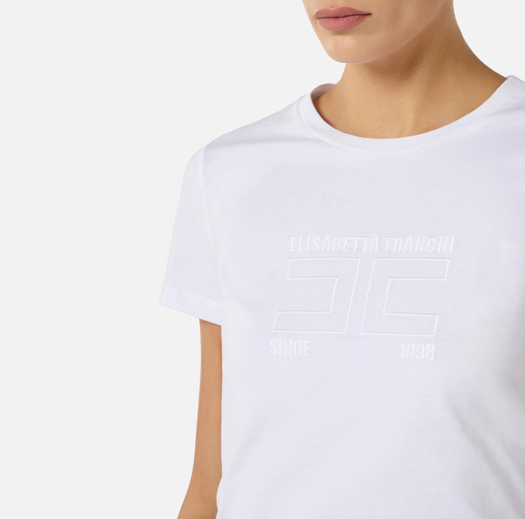 Jersey T-shirt with embroidered logo