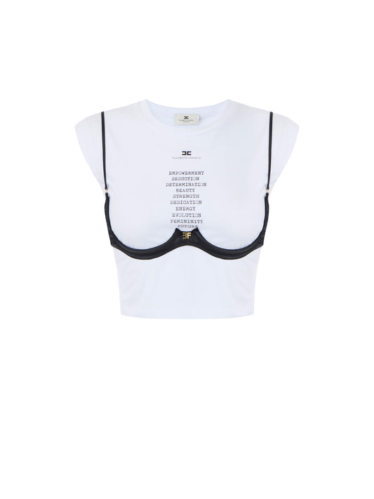 Lightweight jersey T-shirt with bra