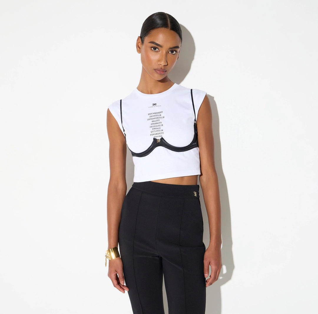 Lightweight jersey T-shirt with bra