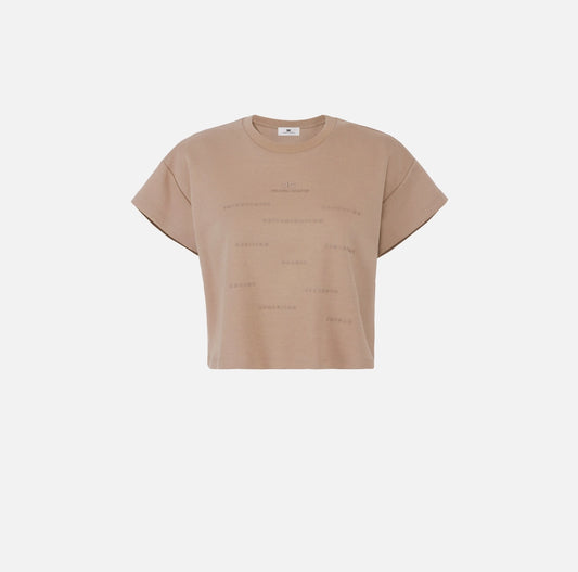 Jersey T-shirt with lettering print