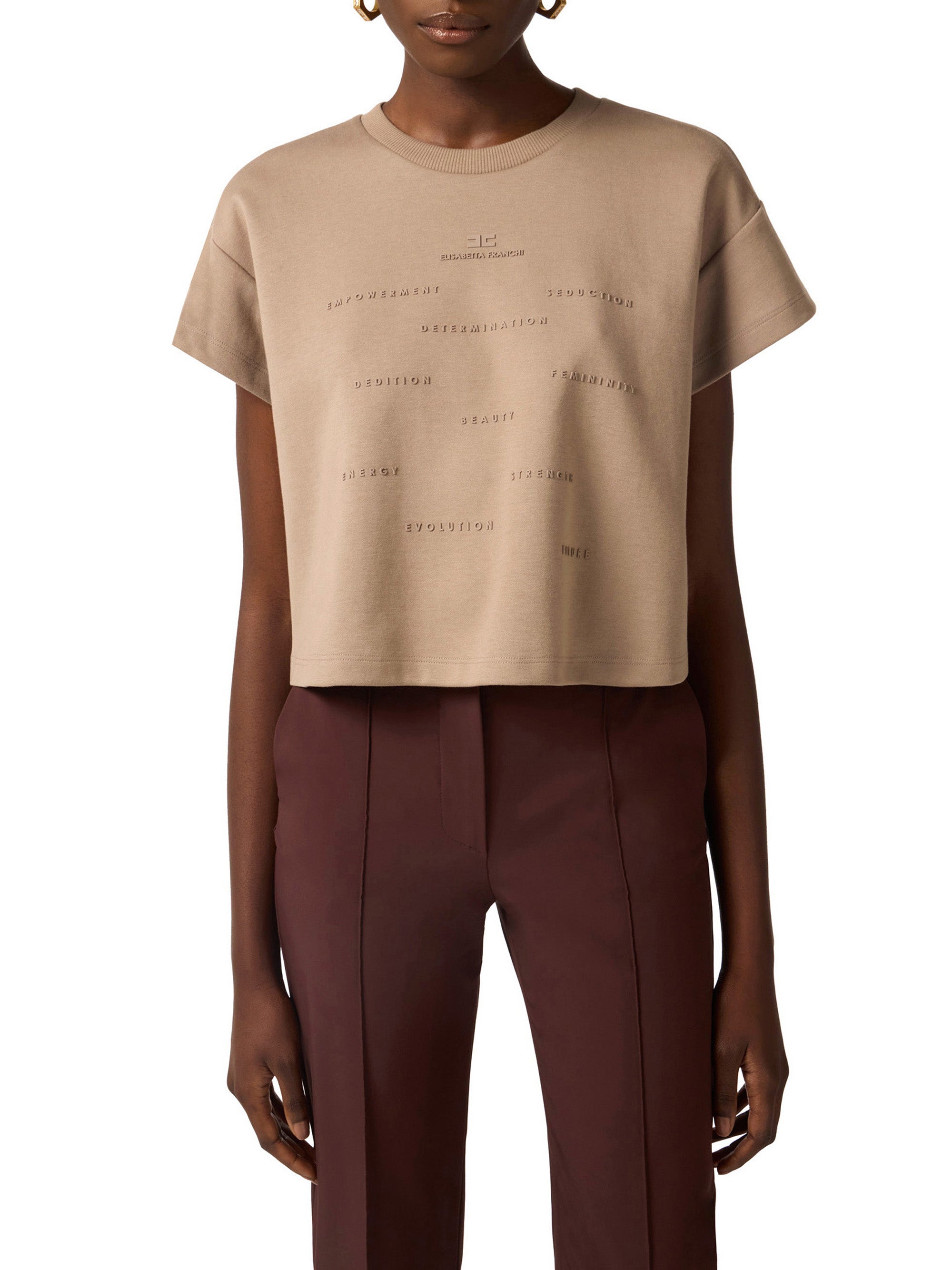 Jersey T-shirt with lettering print