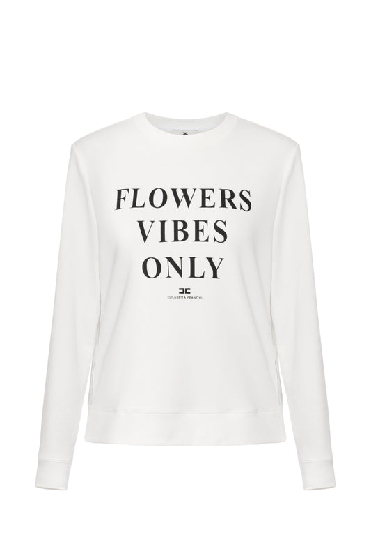 Modal cotton sweatshirt with lettering