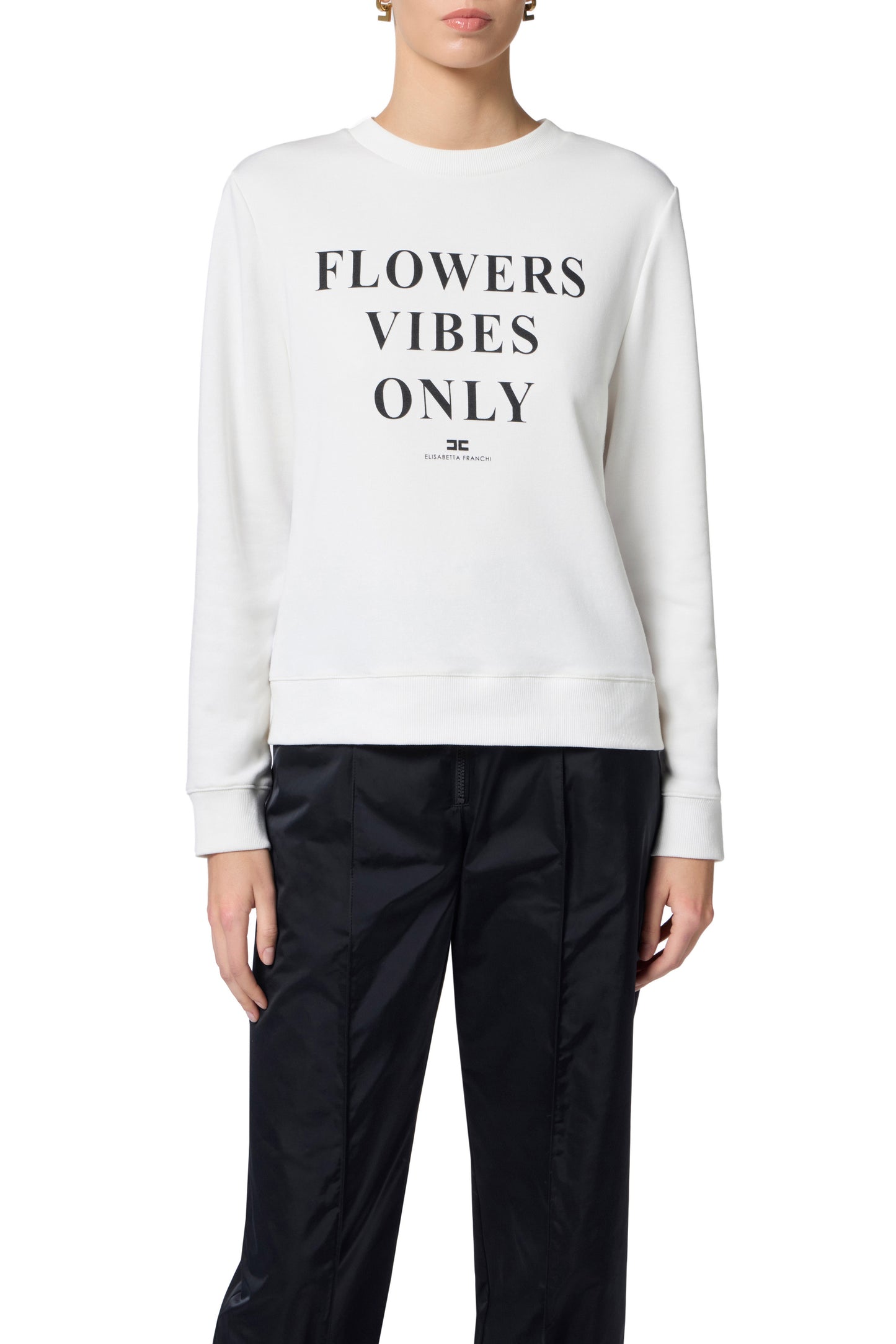 Modal cotton sweatshirt with lettering