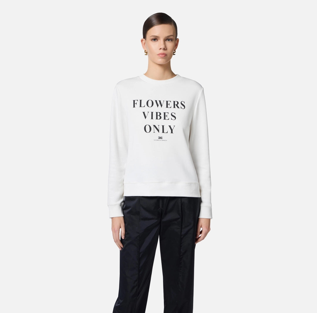 Modal cotton sweatshirt with lettering