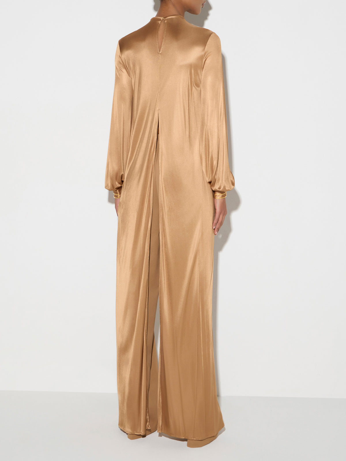 Blouse in shiny jersey fabric