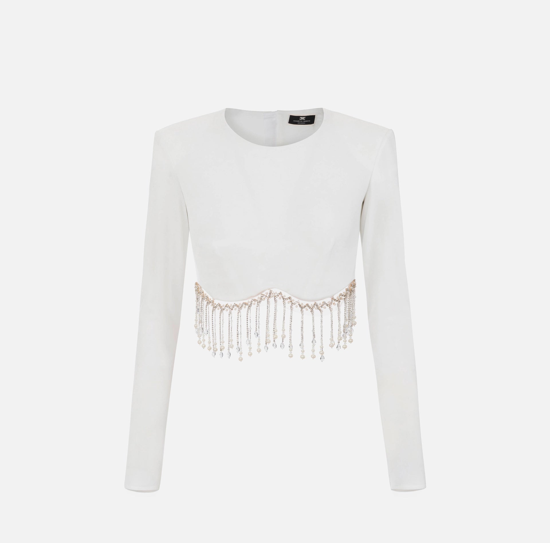 Velvet crop top with beads
