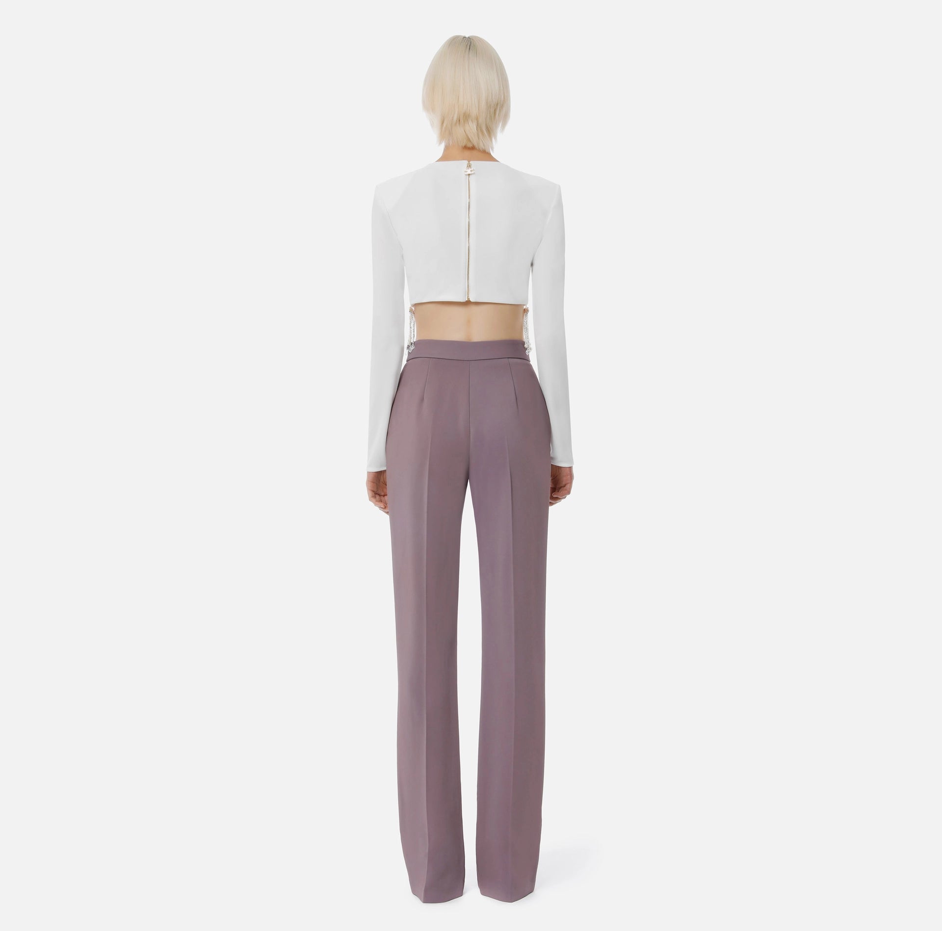 Velvet crop top with beads
