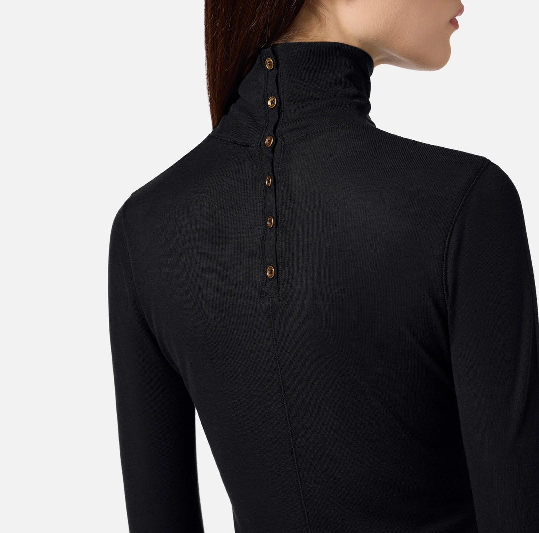 Jersey top with lingerie-inspired stitching