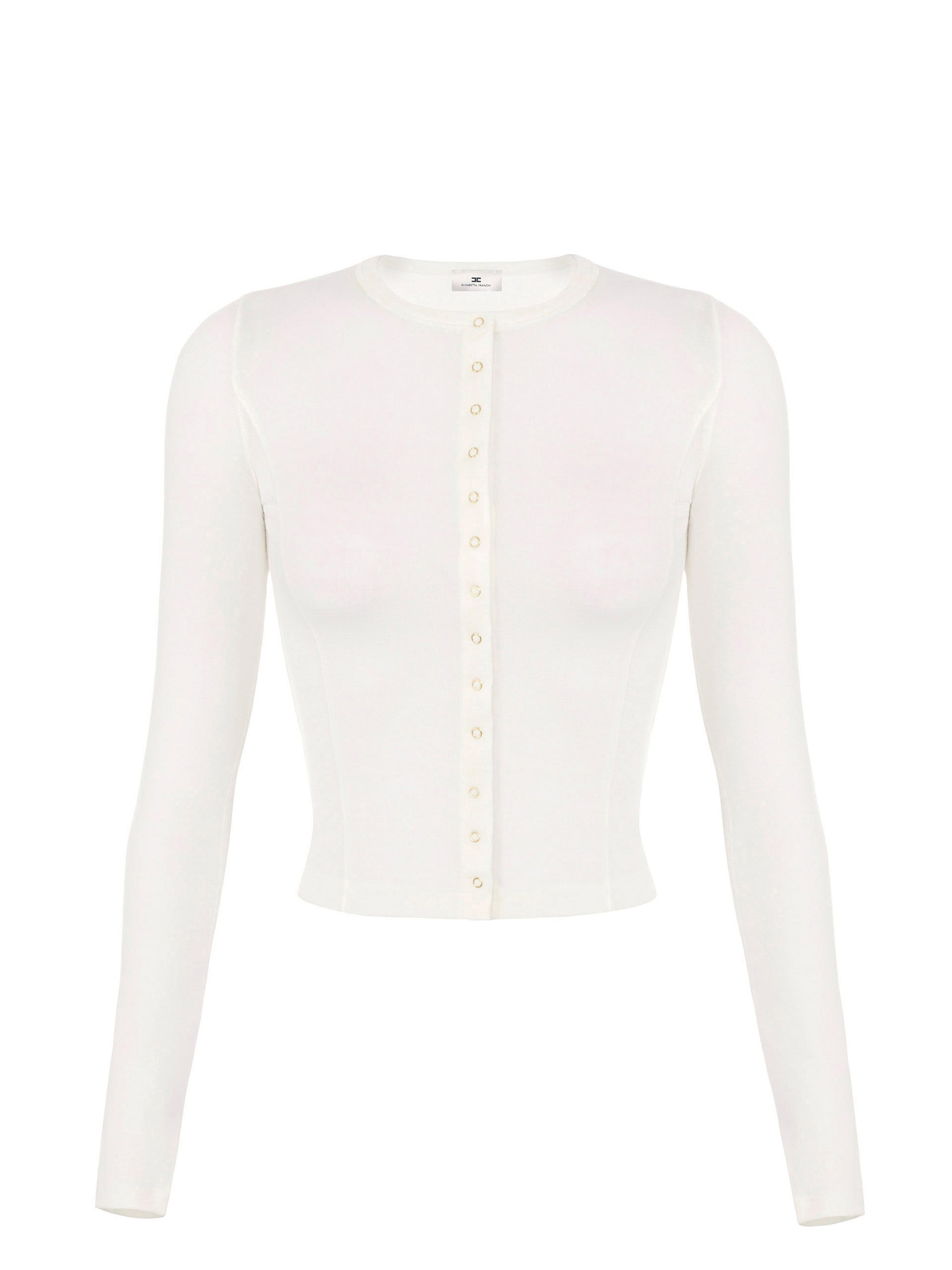 Cardigan in lightweight jersey fabric with embroidered logo