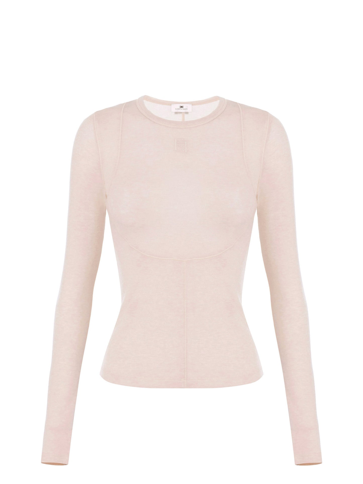 Top in lightweight jersey fabric with embroidered logo