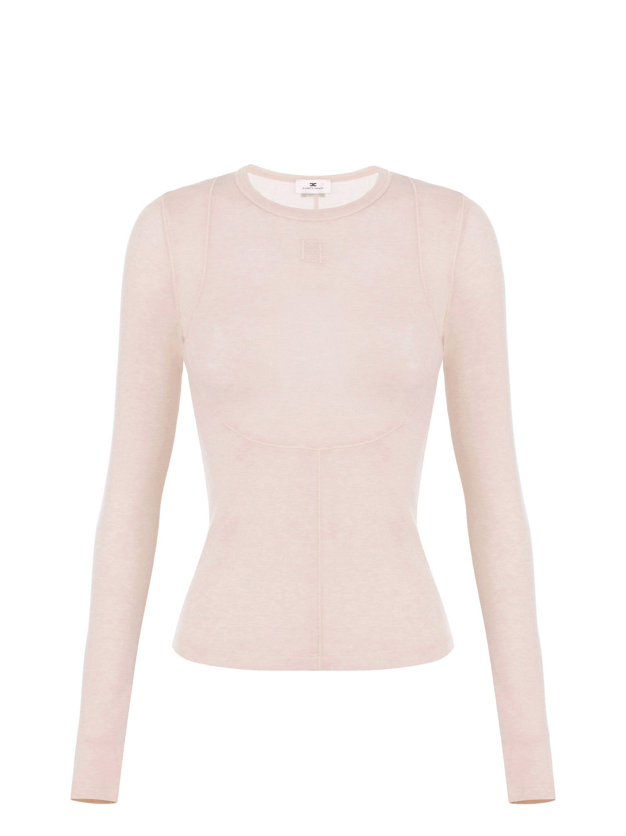Top in lightweight jersey fabric with embroidered logo
