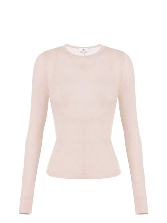 Top in lightweight jersey fabric with embroidered logo