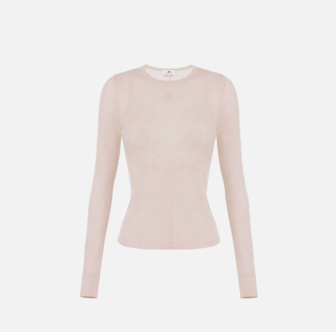 Top in lightweight jersey fabric with embroidered logo