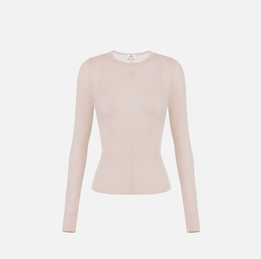 Top in lightweight jersey fabric with embroidered logo