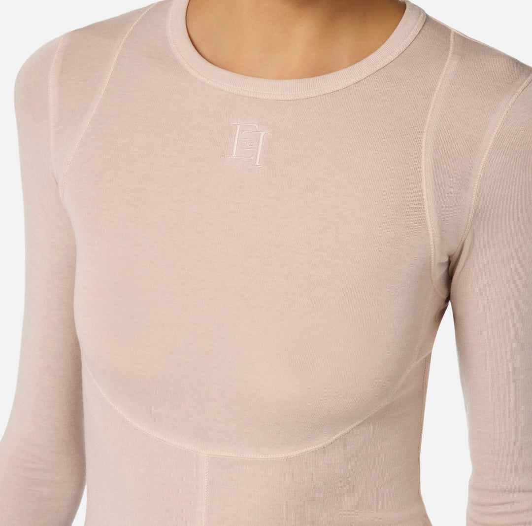 Top in lightweight jersey fabric with embroidered logo