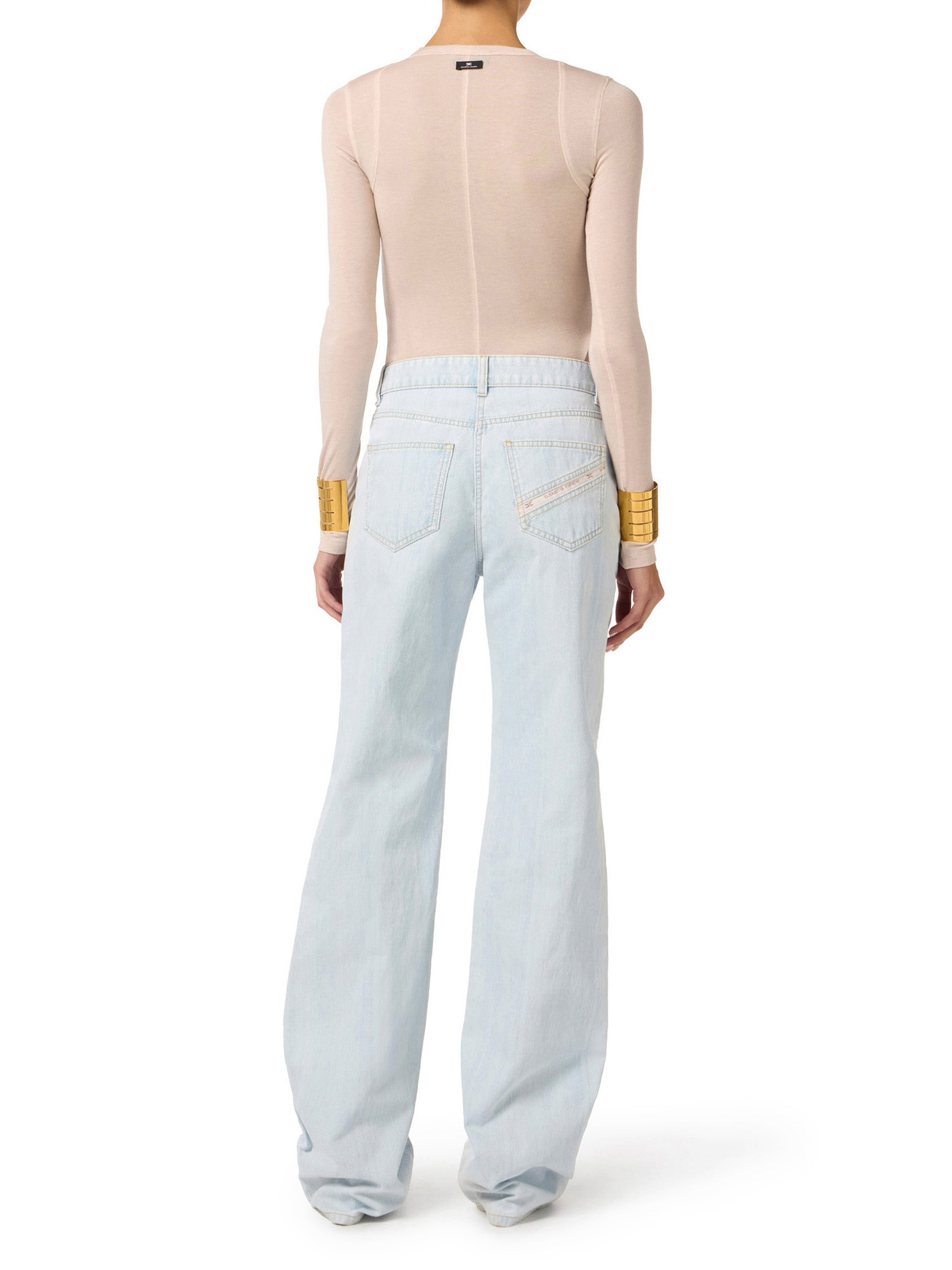 Top in lightweight jersey fabric with embroidered logo