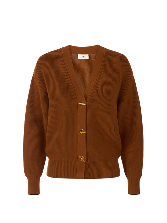 Knit cardigan with jewel buttons – luxury fashion at Meranesy